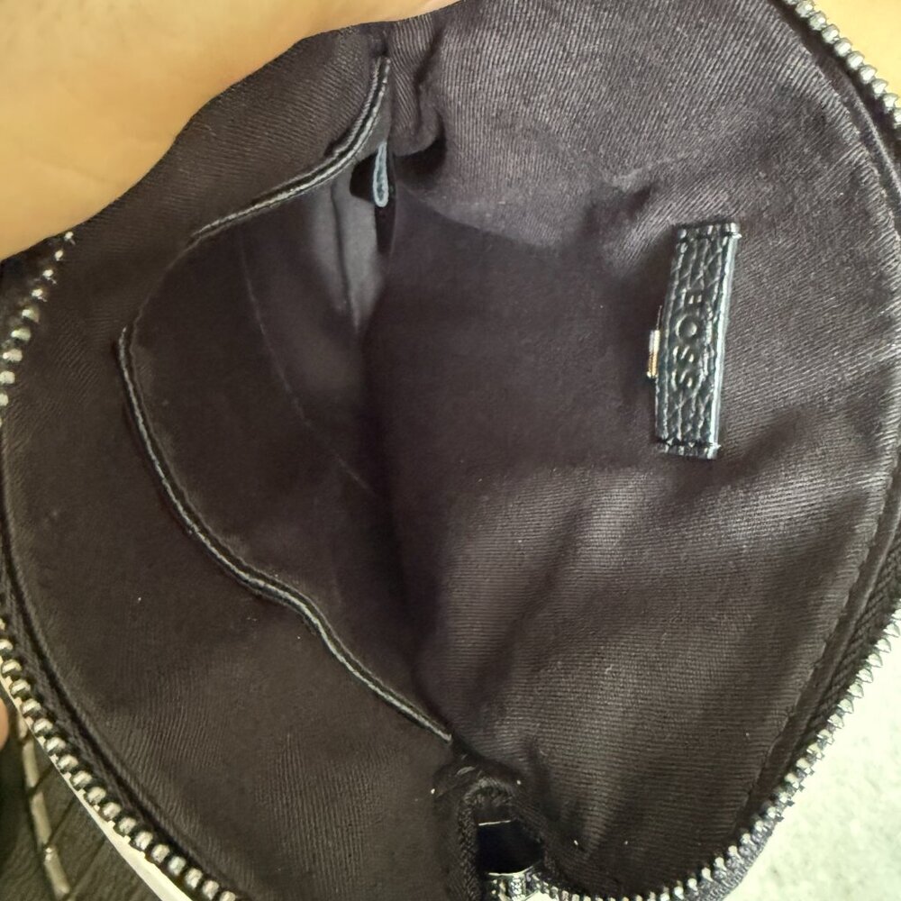 HUGO BOSS Morval All Leather Zip Env_O Bag 50517985 Black‎ - Picture 6 of 16